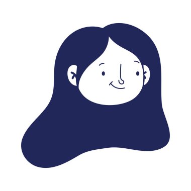 İzole edilmiş Avatar kadın baş vektör tasarımı