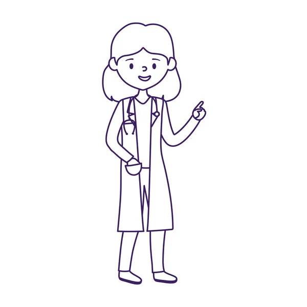การออกแบบเวกเตอร์ของหมอผู้หญิงที่โดดเดี่ยว — ภาพเวกเตอร์สต็อก
