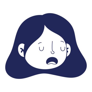 Yorgun yüzlü kadın vektör tasarımı