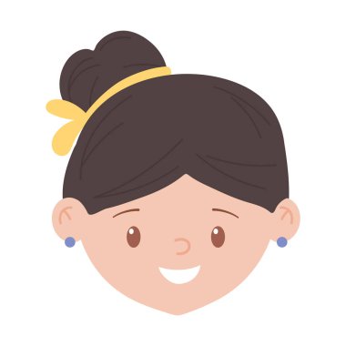 İzole edilmiş Avatar kadın baş vektör tasarımı