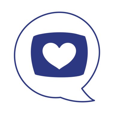 Kalp vektör tasarımı ile izole iletişim balonu