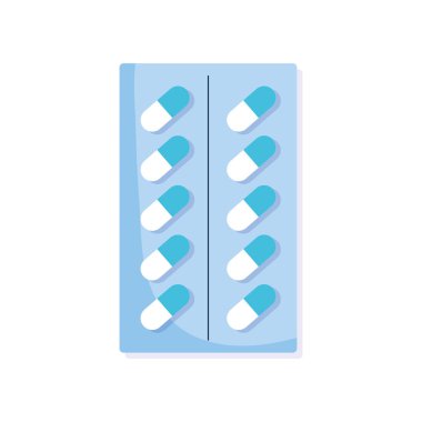 İzole tıbbi haplar tablet vektör tasarımı