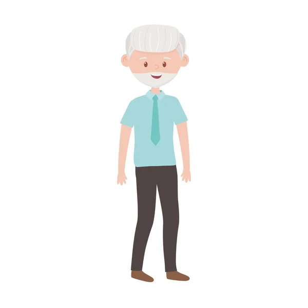 Diseño aislado del vector del abuelo avatar — Vector de stock