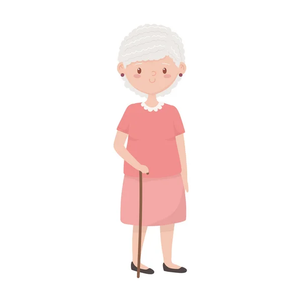 Diseño aislado del vector de la abuela avatar — Archivo Imágenes Vectoriales