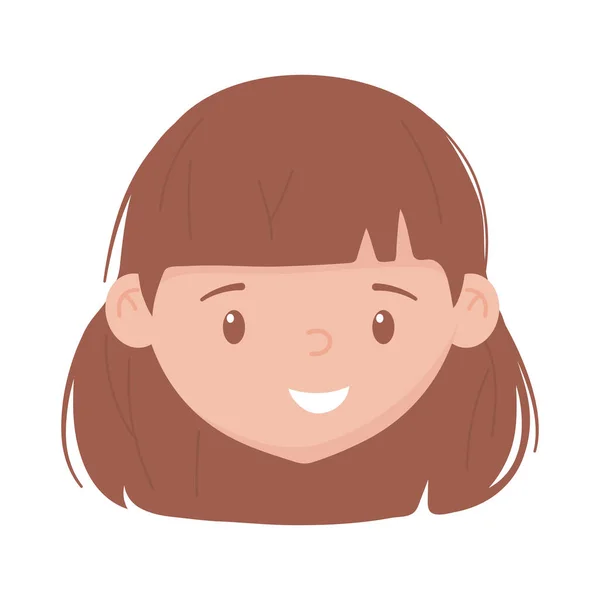 孤立的阿凡达女孩头颅矢量设计 — 图库矢量图片