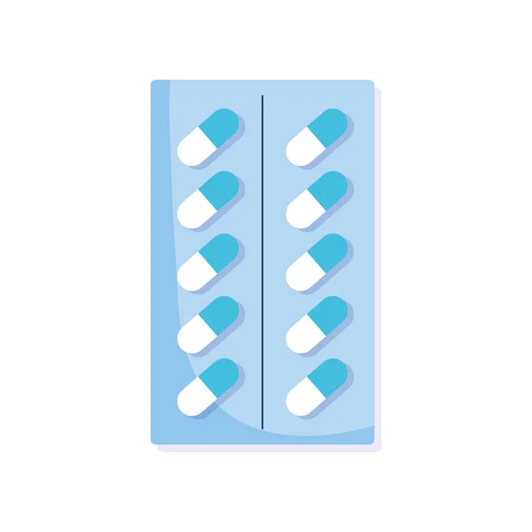 Pílulas médicas isoladas projeto vetor tablet —  Vetores de Stock