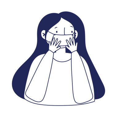 Maske vektör tasarımlı kadın