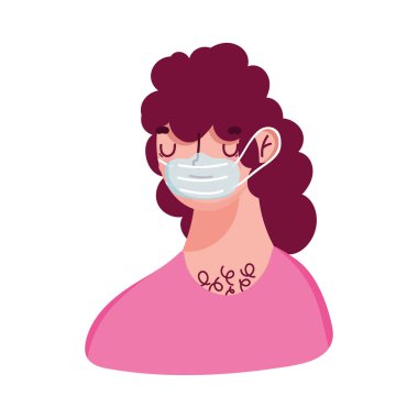 Maske vektör tasarımlı izole bir adam.
