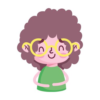 İzole kız çizgi film vektör tasarımı