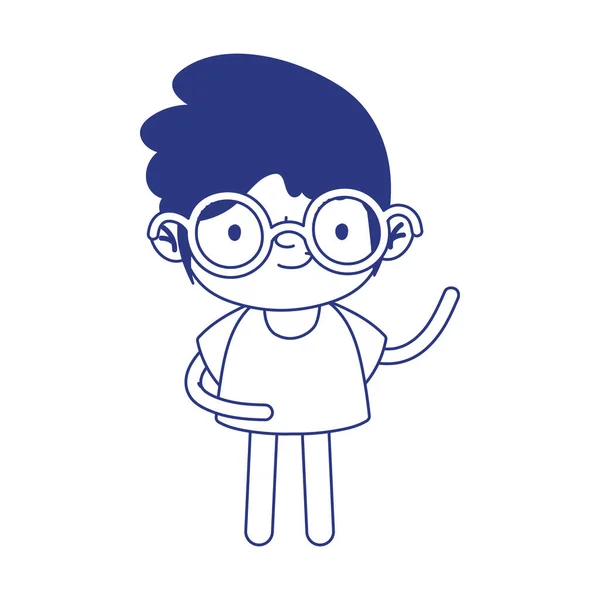 Aislado chico avatar con gafas de diseño vectorial — Archivo Imágenes Vectoriales