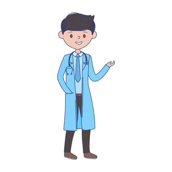 Isolé homme médecin avec conception vectorielle uniforme — Image vectorielle