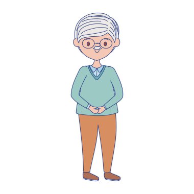 Ayrı büyükbaba avatar vektör tasarımı