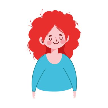 İzole edilmiş Avatar kadın çizgi film vektör tasarımı