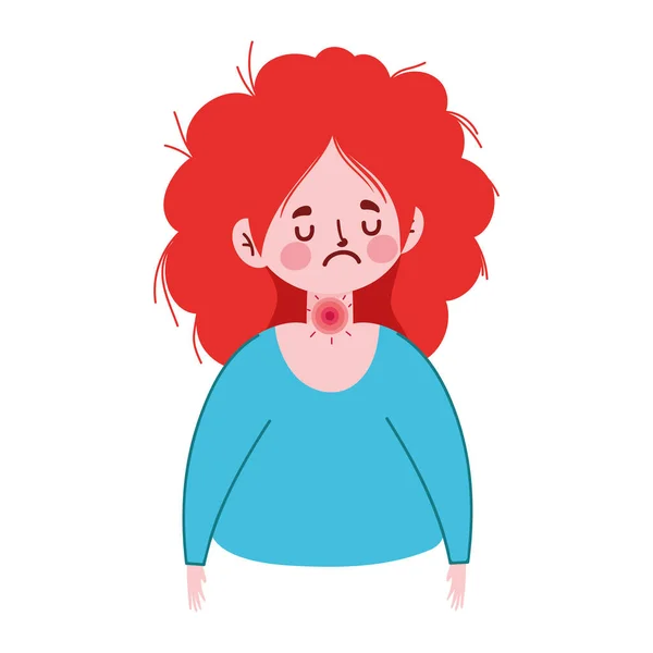 Mujer con dolor de garganta vector de diseño — Archivo Imágenes Vectoriales