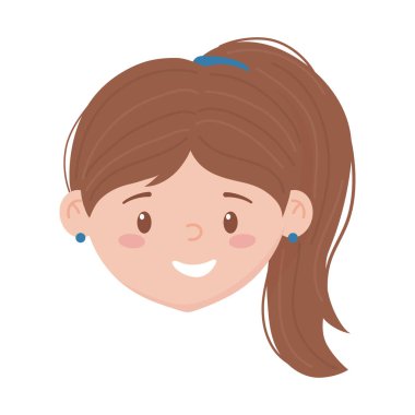 İzole edilmiş Avatar kadın baş vektör tasarımı