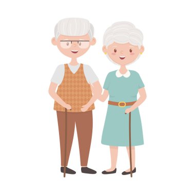Ayrı büyükanne ve büyükbaba Avatar vektör tasarımı