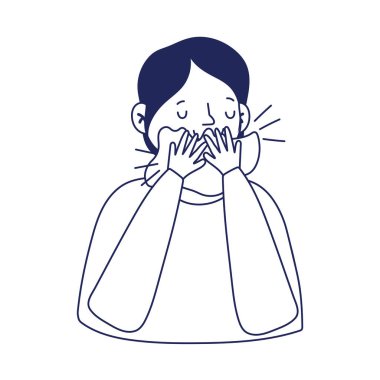 Soğuk ve doku vektör tasarımlı bir adam.