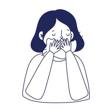 Soğuk ve doku taşıyıcı tasarımı olan kadın.