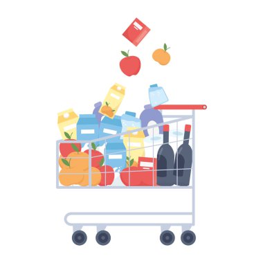 Ürün vektör tasarımlı izole alışveriş arabası