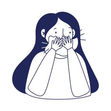 Soğuk ve doku taşıyıcı tasarımı olan kadın.