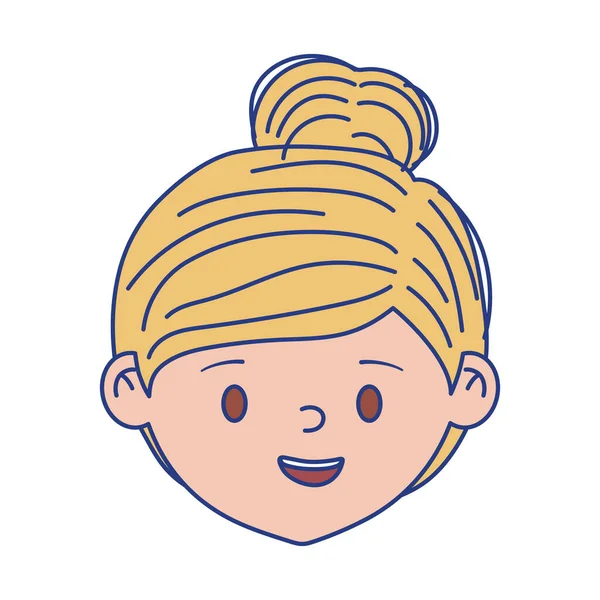 Aislado avatar mujer rubia cabeza vector diseño — Vector de stock