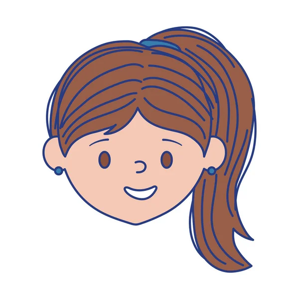 Geïsoleerde avatar vrouw hoofd vector ontwerp — Stockvector