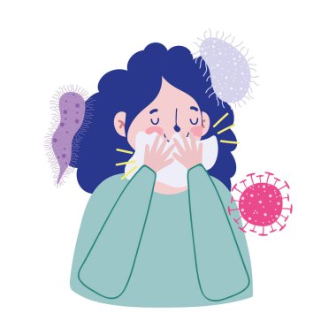 Soğuk ve doku taşıyıcı tasarımı olan kadın.