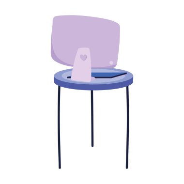 İzole edilmiş tablo beyaz arkaplanındaki bilgisayar monitörü