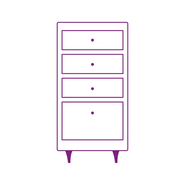 Schubladen Möbel Dekoration isoliert Symbol weißen Hintergrund — Stockvektor
