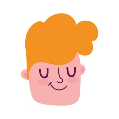 Genç çocuk çizgi film karakteri izole edilmiş beyaz arkaplan