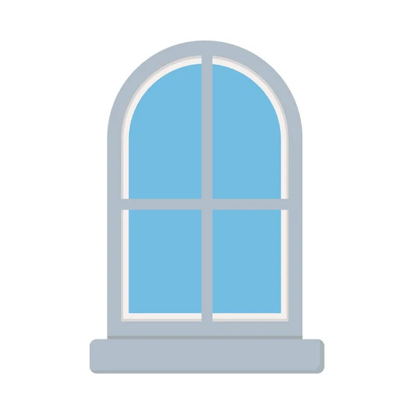 Ventana fachada exterior edificio aislado icono fondo blanco — Vector de stock