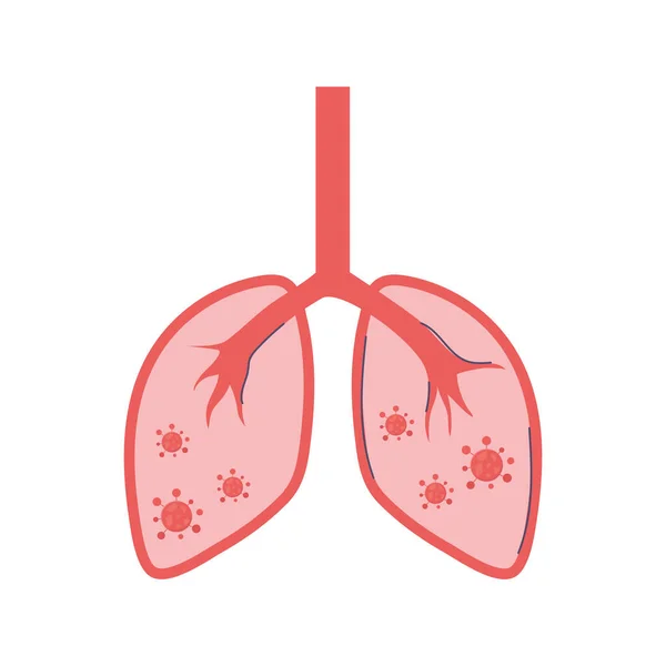 Covid 19 coronavirus, brote pandémico de enfermedad pulmonar infecciosa, icono aislado — Archivo Imágenes Vectoriales