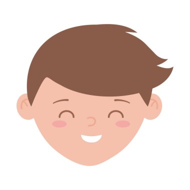 Genç adam beyaz arkaplanda izole edilmiş karakter simgesiyle karşı karşıya