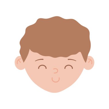 Genç adam beyaz arkaplanda izole edilmiş karakter simgesiyle karşı karşıya