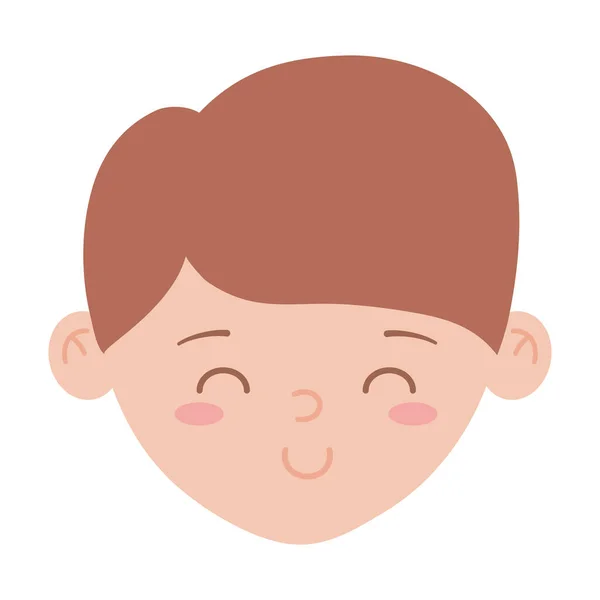 Jonge man gezicht karakter geïsoleerd pictogram op witte achtergrond — Stockvector