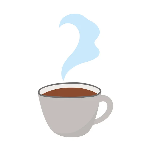 Горячая чашка кофе изолированный значок на белом фоне — стоковый вектор