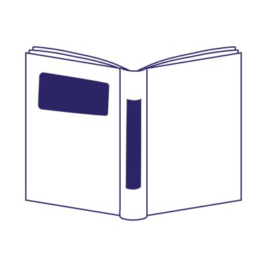 Açık kitap edebiyatı beyaz arkaplanda izole edilmiş simge