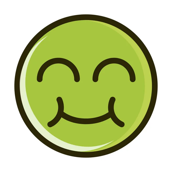 Drôle smiley émoticône visage expression ligne et remplir icône — Image vectorielle