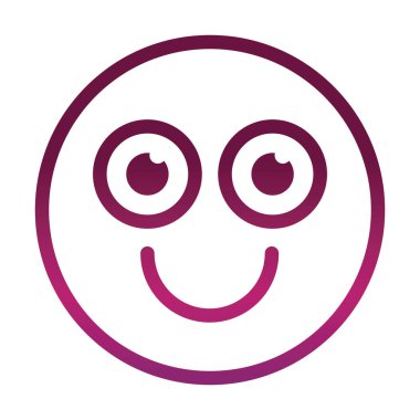 Mutlu komik gülen yüz ifadesi gradyan biçim simgesi