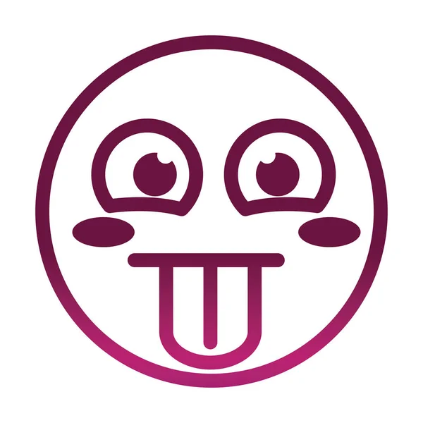 Preso para fora língua engraçado smiley emoticon rosto expressão gradiente estilo ícone — Vetor de Stock