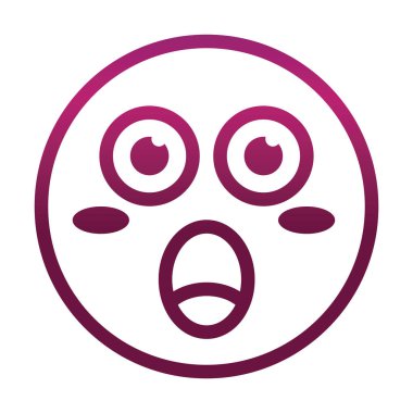 Şaşırtıcı komik gülen yüz ifadesi gradyan biçim simgesi