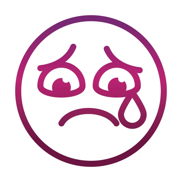 Traurig Tränen lustig Smiley Emoticon Gesichtsausdruck Gradient Stil-Symbol — Stockvektor