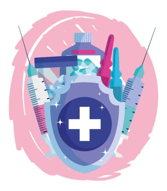 Teşekkürler doktorlar, kalkan koruması ampulleri şırınga aşısı ilaçları.