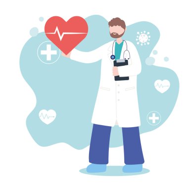 Teşekkürler, doktorlar, hemşireler, kalp atışı olan doktor tıbbi yardım