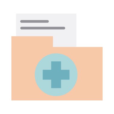 Dizin raporu sağlık ekipmanları tıbbi düz biçim simgesi