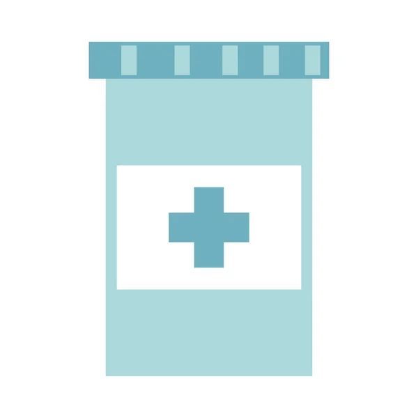 Envase medicina prescripción cuidado de la salud equipo médico estilo plano icono — Archivo Imágenes Vectoriales