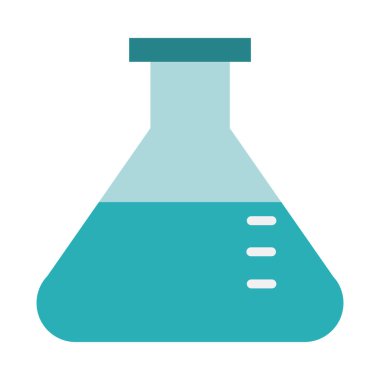 Kimya deney şişesi laboratuarı sağlık ekipmanları medikal düz biçim simgesi