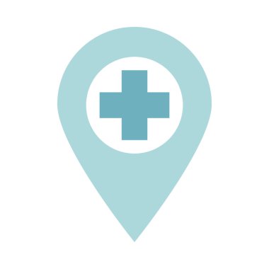 konum göstergesi sağlık ekipmanı tıbbi düz biçim simgesi