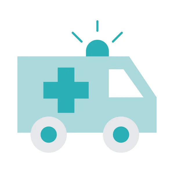 Ambulance transport emergency health care equipment medical flat style icon — Stock Vector