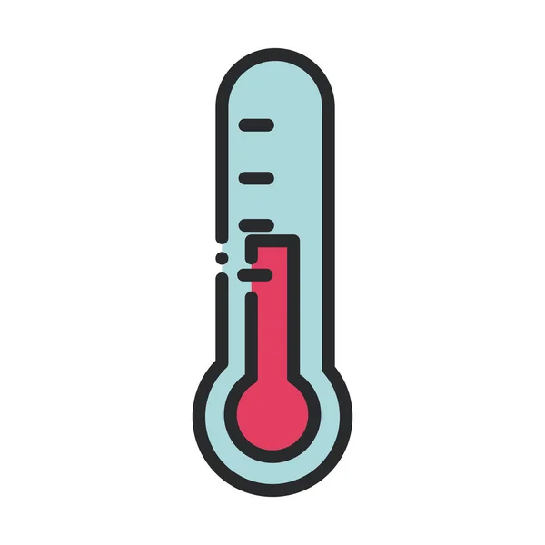 Thermometer health care equipment medical line and fill icon — Stock Vector